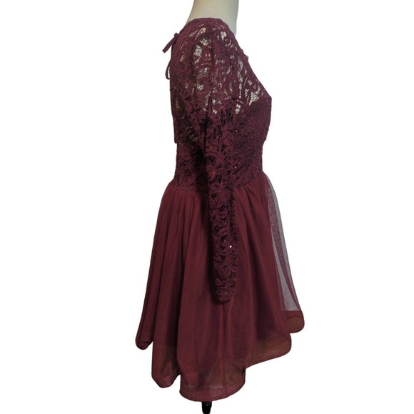 My Michelle maroon color mini dress plus size 15 - Picture 4 of 9